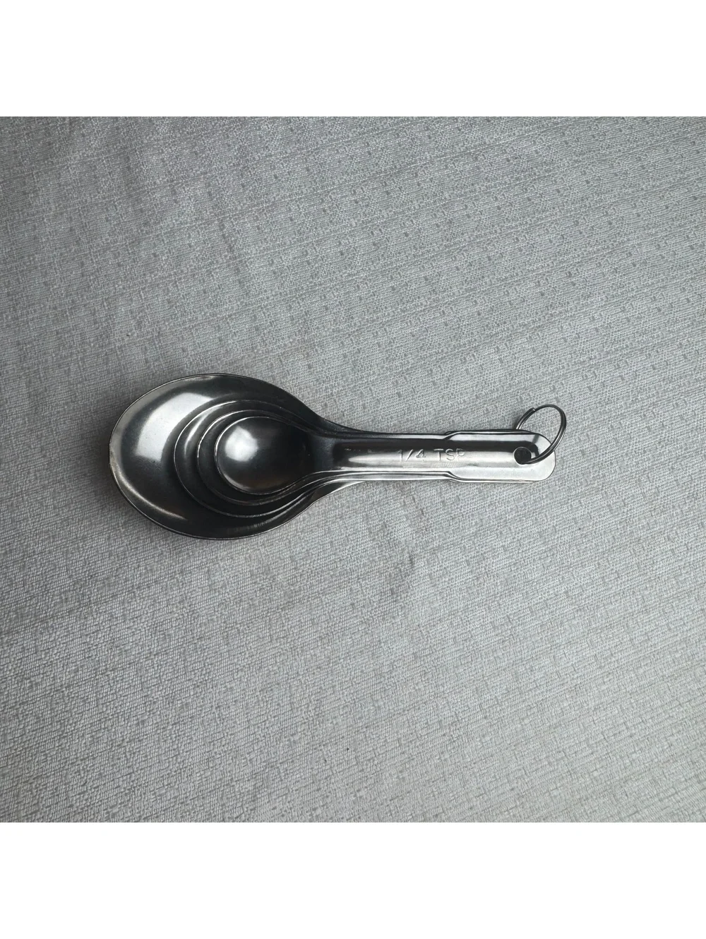 Vintage Stainless Steel Measuring Spoon Set 4 Piece Ring 1 Tbsp to 1/4 Tsp
